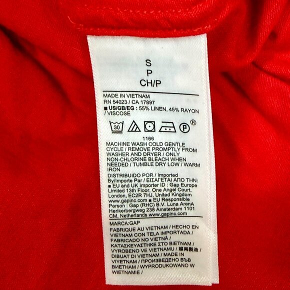 Gap Red Midi Drawstring Linen-Blend Skirt - Picture 7 of 8